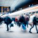 poteaux de guidage et enrouleurs à sangle à la SNCF